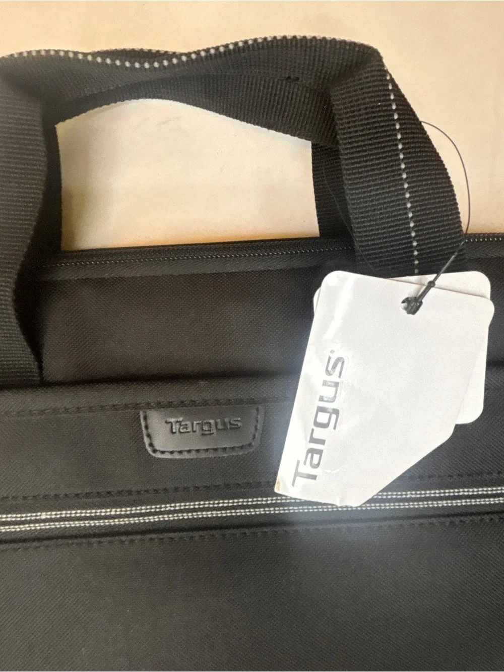 Targus Black Slim Laptop Briefcase with Front Zip Pocket